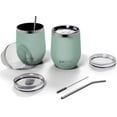 thumbnail image 1 of BluePeak Double Wall Stainless Steel Vacuum Insulated Tumbler Set, 2-Pack, 12 oz (Mint), 1 of 6