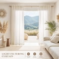 thumbnail image 5 of Linen Sheer Curtains 84 Inches Long for Living Room Natural Cream Curtain Back Tab 2 Panel Neutral Boho Farmhouse Light Filtering Window Drapes Treatment Bedroom Beige Ivory 52x84, 5 of 5