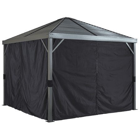 Gazebo Privacy Screen Sojag SANIBEL 10' x 10' Gazebo Polyester Privacy Curtains Kit, Available in Multiple Sizes ()