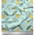 thumbnail image 1 of Soimoi Green Viscose Chiffon Fabric Leaf Floral Printed Fabric 1 Yard 42 Inch Wide, 1 of 3