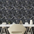 thumbnail image 2 of Ambesonne, Tropical Boho Peel & Stick Wallpaper for Home, Oriental Back Floral, 13"x72", Dark Ceil Blue Khaki, 2 of 5