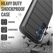 Defender Case for Samsung Galaxy S25 with Belt Clip, Kickstand, Dual-Layer, Black/Blue