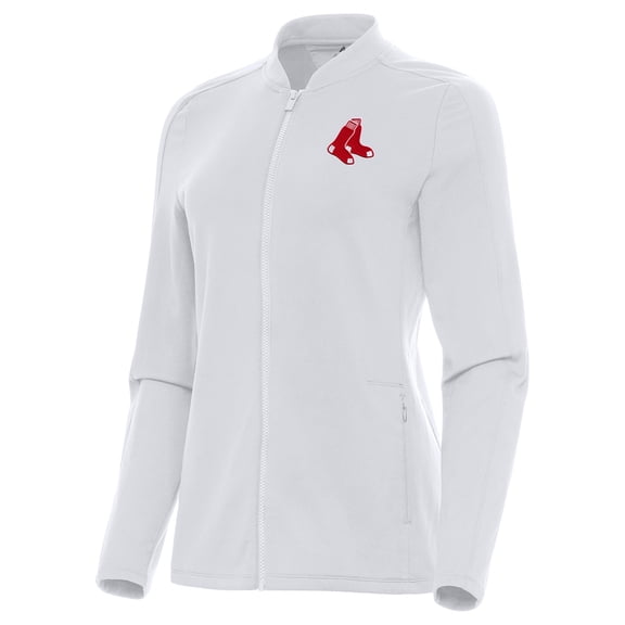 Women's Antigua White Boston Red Sox Continual Full-Zip Jacket
