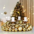 thumbnail image 3 of Juego de 100 bolas navideñas de plástico resistentes para decoración de interiores y exteriores, decoración para árbol de Navidad, color dorado, 3 of 4