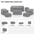 thumbnail image 6 of Crosley Furniture Covers 7-Pc Traditional Vinyl Outdoor Sofa Cover Set in Gray, 6 of 12