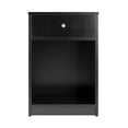thumbnail image 3 of Squamish Nightstand with 1 Drawer - Black: Wood Composite Bedside Table, Lacquered Finish, Shelf Storage, 3 of 6