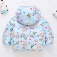 thumbnail image 5 of Fesfesfes Kids Toddler Unisex Hooded Puffer Jacket with Bear Ears Full Zip All-Over Printed Winter Coat for Boys Girls Ages 1-8 Years, 5 of 5