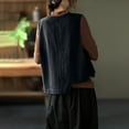 thumbnail image 7 of Cotton Linen Vest for Women Summer Vintage Button Front Tank Tops Loose Fit Casual Sleeveless Shirts Waistcoat Jacket, 7 of 7