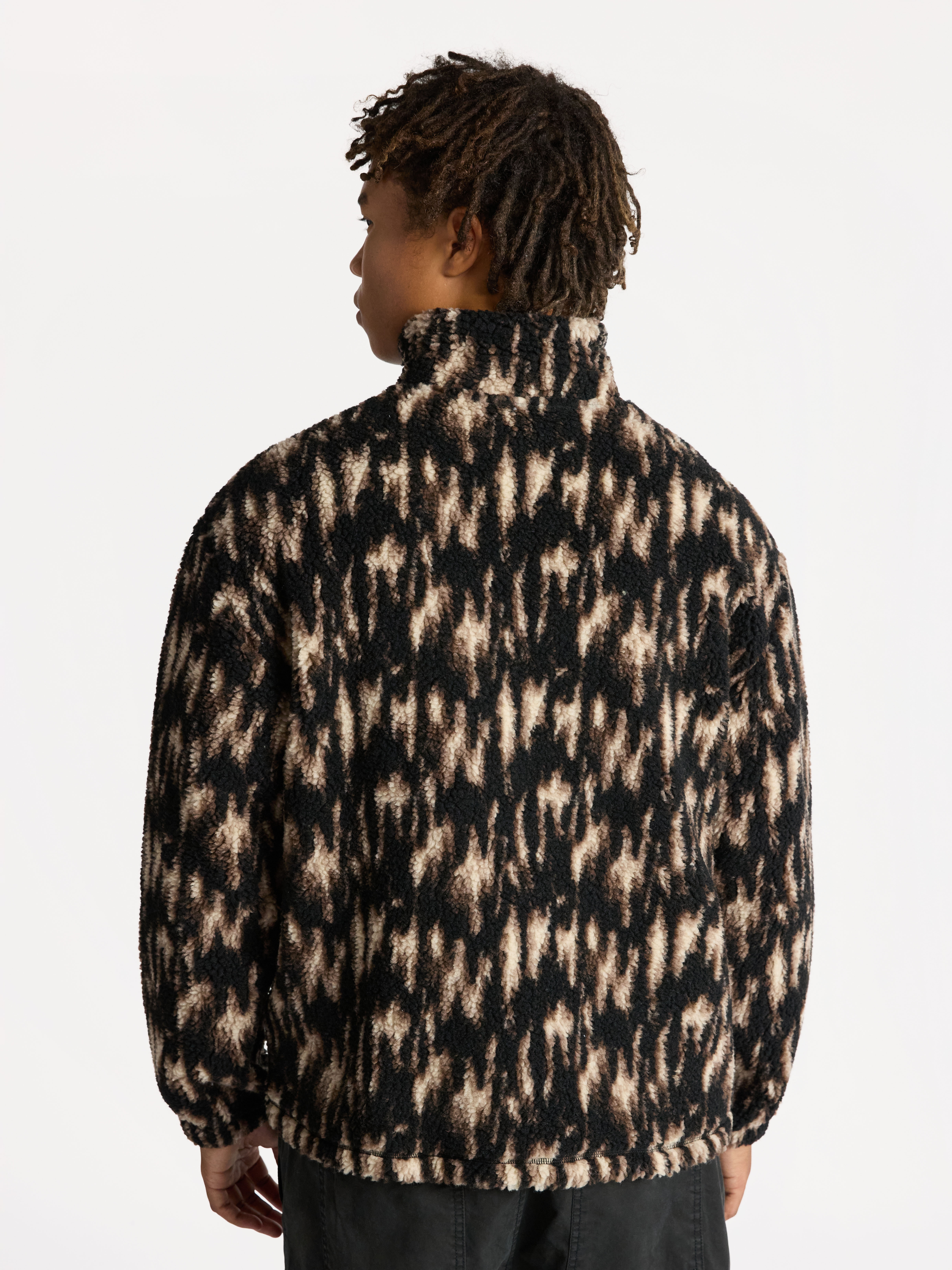No Boundaries Faux Shearling Quarter Zip Pullover, Men’s XS-4XL