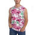 thumbnail image 3 of Uemuo Flamingo Pattern Men's Sleeveless T-Shirt,Muscle Athletic Tank Top, Moisture-wicking Quick-dry Breathable Classic Tee Top for Gym Run Outdoor Sports-XX-Large, 3 of 8
