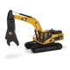 thumbnail image 1 of Norscot Cat 336D L Hydraulic Excavator with Cat S365C Scrap and Demolition Shear (1:50 Scale), Cat Yellow Norscot 55283, 1 of 2