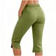 thumbnail image 5 of TaTaai Women's Sports Casual Capris Pants Slit Hem High Waist Elastic Drawstring Side Pockets Back Pockets Solid Color 7-Point Length Trousers Spring Summer Bottoms Gift, 5 of 7