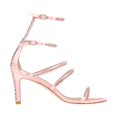 thumbnail image 2 of XYD Women Open Toe Strappy Sandals with Rhinestones Double Buckle Studded Low Heels Blinging Wedding Prom Shoes Size 8 Pink, 2 of 4