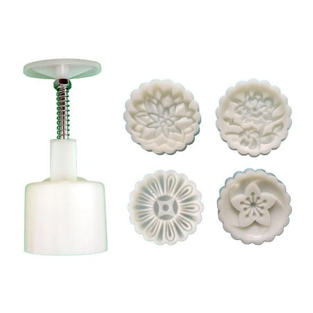 

ZOYONE 75g Plastic Material Mooncake Molds Stamp Moon Cake Mold Cartoon Flower Shape DIY Baking Moulds for Mid-Autumn Festival