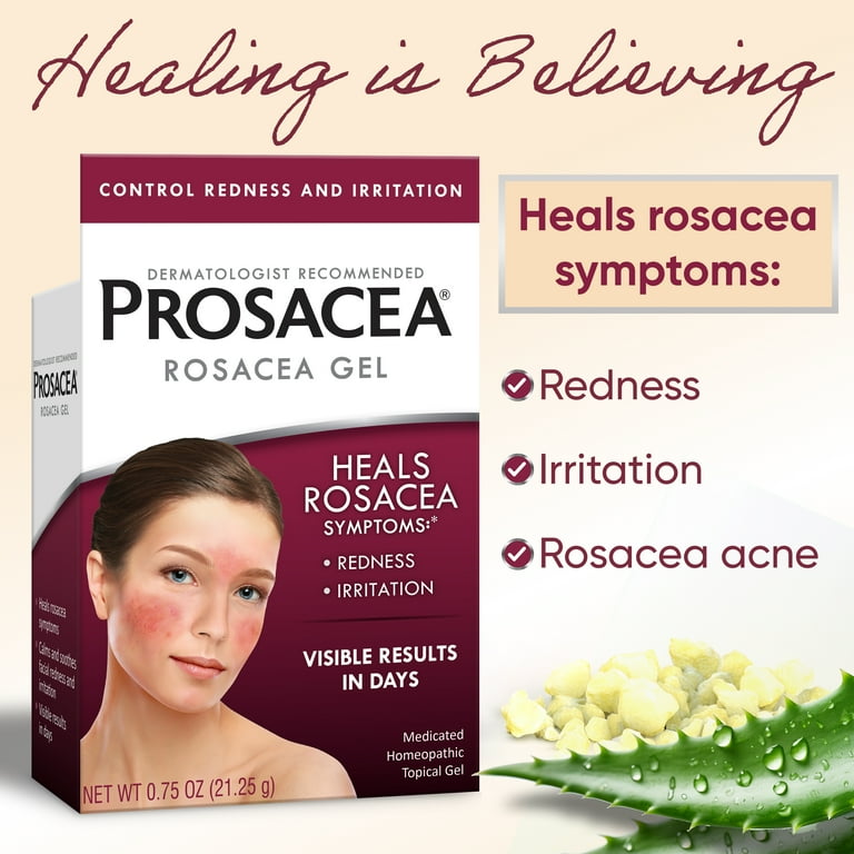 Prosacea Gel for Rosacea Redness, Pimples, and Irritation, Sulphur 1x, 0.75  oz Tube