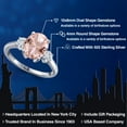 thumbnail image 2 of Gem Stone King 925 Sterling Silver Ring Nano Morganite Moissanite (2.78 Cttw), 2 of 7