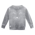 thumbnail image 4 of GBSYEWXS Sweatshirt For Girls Children Fashion Cat Print Casual Tops Crew Neck Fleece Grey Pullover Sweater Size 9-10 Years, 4 of 4