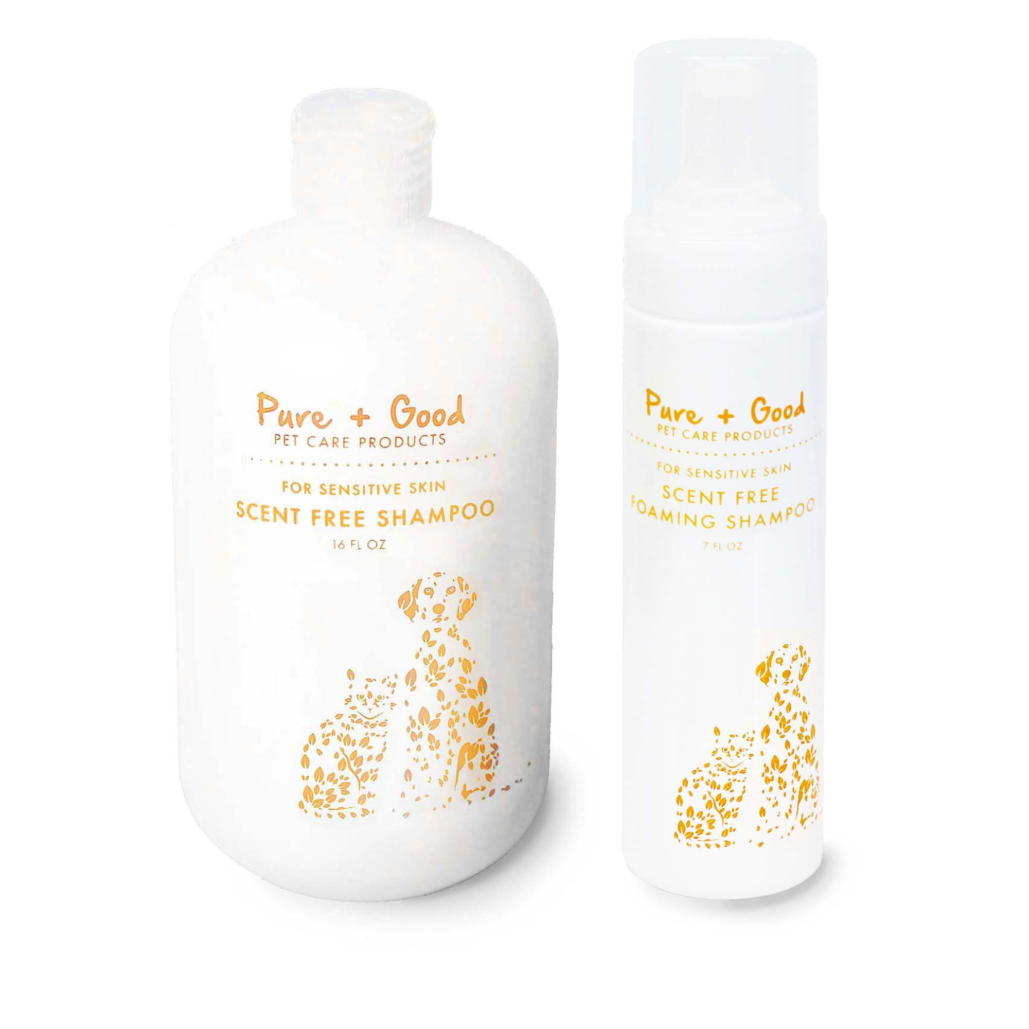 Pure + Good Pet Scent Free Shampoo & Scent Free Foaming Shampoo Set