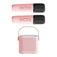 thumbnail image 3 of Portable Bluetooth Speaker with Wireless Microphone, Handheld Mics Speaker Machine, Portable Speaker System for Playroom Family Outing Y1 Pink Dual Mic, 3 of 8