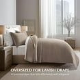 thumbnail image 2 of EVERGRACE Cotton Sateen Quilt Set Queen Size, Pre-Washed Cotton Channel Stitch Coverlet Bedspread, 3 Pieces Lightweight Soft Bedding Sets for All Season, with 2 Pillow Shams, Stone Taupe, 2 of 8