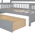 thumbnail image 5 of Bellemave House Bed with Storage Drawers, Wood Montessori Bed with Storage Shelves, Kids Twin Size Bed Frame with Fence Railings for Toddlers Girls Boys (Twin, Gray), 5 of 8