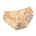 thumbnail image 2 of HUPOM Underwear Women Ladies Underwear Low waist Elastic Waist Solid Thong Beige One Size, 2 of 4