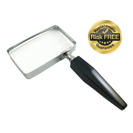 - MagniPros 3x Handheld Magnifying Glass Comfort Grip and Durable Metal Frame- Ideal for Reading & Low Vision