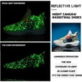 thumbnail image 3 of BINQER Zapatillas de baloncesto fluorescentes unisex, zapatillas de deporte superligeras de caña alta, botas de baloncesto de combate estilo grafiti, 3 of 7