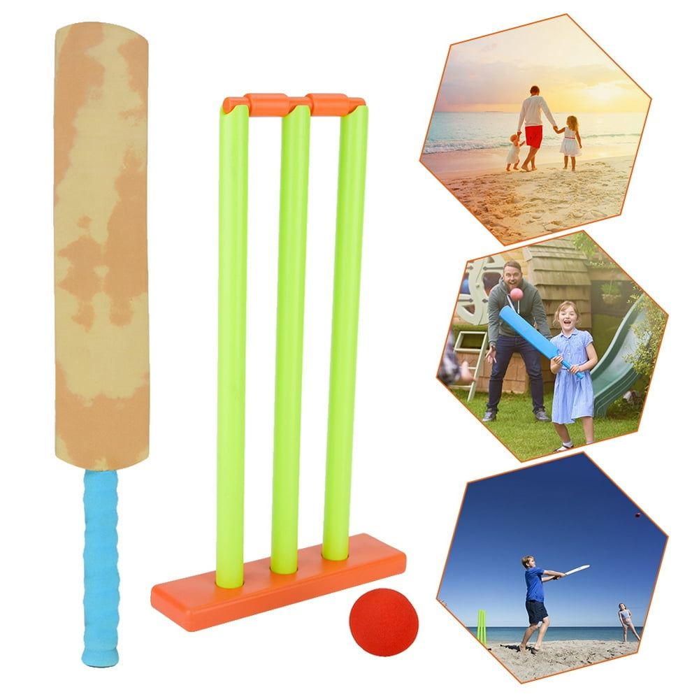 Tebru Game Cricket Set,Indoor Outdoor Plastic Cricket Set Detachable