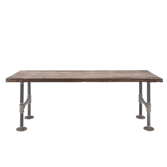 PIPE DECOR  Live Edge Wood Bench with Authentic Industrial Pipe Legs Trail Brown