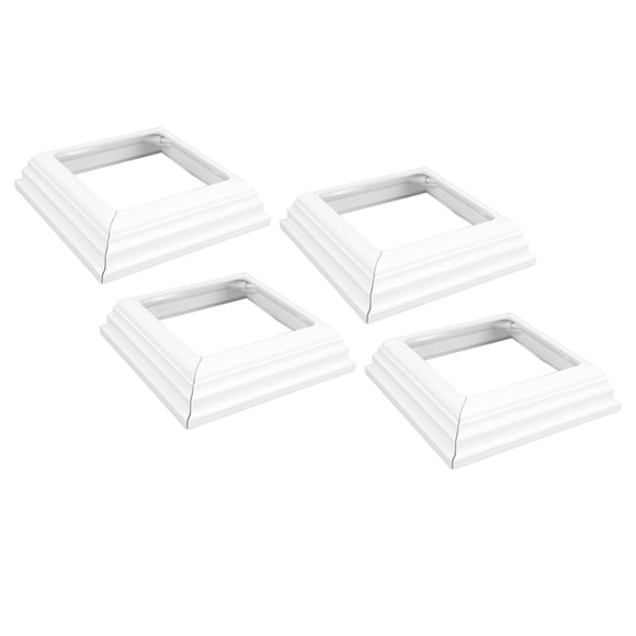 Cubierta De Base De Poste De Vinilo, Impermeable, Amplia Compatibilidad, Bajo Mantenimiento, Falda De Poste De Cerca Tipo Dividido, 4 Piezas De 4x4 Pulgadas Para Postes De