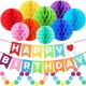 thumbnail image 1 of Set de pancartas de feliz cumpleaños con arcoíris para decoración de, 1 of 6
