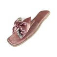 thumbnail image 2 of Sandalias de mujer con punta cuadrada y punta plana con lazo de diamantes de imitación de verano Wmkox8yii  shjk4185, 2 of 4