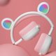thumbnail image 1 of Auriculares inalámbricos RGB tres LED para Orejeras cómodas plegables con micrófono 15H Tiempo de para tableta TV Niñas Blanco rosa, 1 of 10