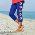 thumbnail image 2 of Fjofpr Girls Pants Size 12 Toddler Kids Fashion Baesball Print Summer Leisure Yoga Sports Frenum Cropped Pants Blue 12 Years, 2 of 4