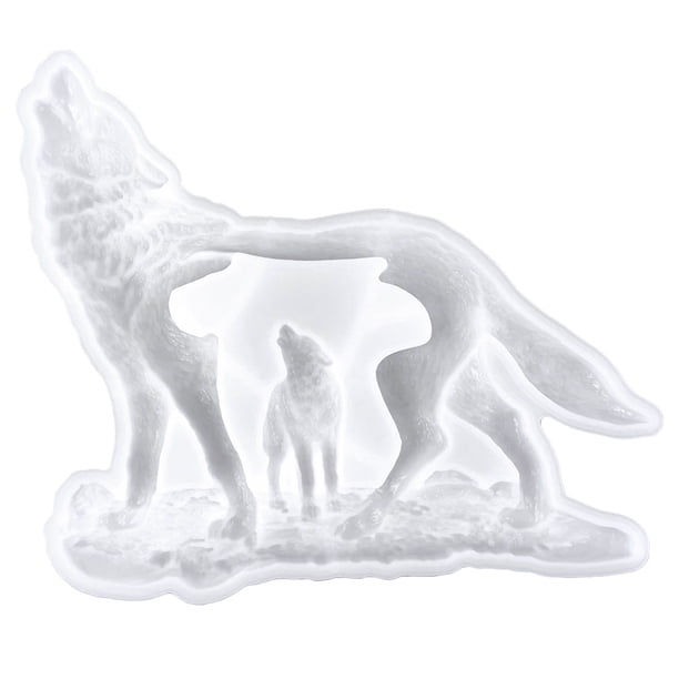 Molde de fundición de lobo 3D, molde de silicona de lobo, molde de resina epoxi, adorno de lobo, molde DIY, molde Flexible