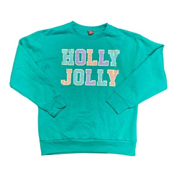 State of Mine Women's Long Sleeve Holiday Graphic Sweatshirt (Green, L)