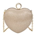thumbnail image 2 of Heart Shaped Evening Clutch Bag For Women Chain Shoulder Handbag Rhinestone Party Purse Compact Formal Bag For Wedding Prom Dinner Event Stylish Mini Crossbody Handbag Black Gold Silver, 2 of 6