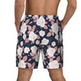 thumbnail image 4 of Haiem Leaves Flower Mens Swim Trunks with Compression Liner 2 in 1 Swimming Shorts Stretch Swimwear Quick Dry,Board Shorts-Medium, 4 of 9