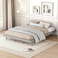thumbnail image 2 of PAPROOS Wood Platform Bed, Queen Size Platform Bed Frame with Sturdy Wooden Slats and Solid Wood Legs, Modern Bedroom Furniture Queen Bed Frame, No Box Spring Needed, Gray, 2 of 10