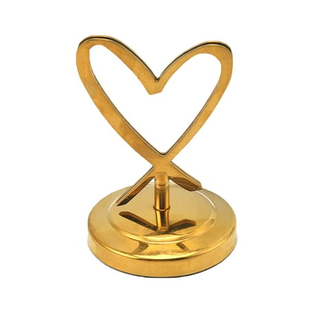 

Sanwood Table Number Holder Delicate Heart Shape Stainless Steel Multi-use Name Card Stand for Wedding Card Holder