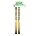 thumbnail image 3 of Clara Pucci 18K Yellow/White Gold 1.495 Simulated Green Diamond Engraveable Engagement Ring + Wedding Band Set, 3 of 7