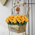 thumbnail image 5 of Artificial Geranium Flowers 5 Branch Silk Geranium Bush Fake Plants for Outdoor Garden Patio Home Table Centerpieces Wedding Cemetery All Season Decor Yellow 13 Inch (1Pcs), 5 of 8