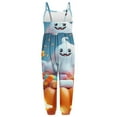 thumbnail image 5 of Odeerbi Kids Girls Halloween Sleeveless Jumpsuit Strap Romper Kids Comfortable Cute Halloween Print Suspenders Leisure Long Pants Kids Clothes Light Blue, 5 of 5