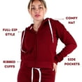 thumbnail image 3 of Red Fox Women's Casual Slim-Fit Fleece Full-Zip Athletic Hoodie Jacket with Pocket - Active, Running, Workout, 3 of 5