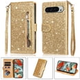 thumbnail image 1 of Case for FOXDOCK Google Pixel 9 Pro XL Glitter Zipper Wallet Case with Short Hand Strap, 1 of 4