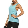 thumbnail image 3 of Messiyo Womens Tank Tops Racerback Tank Tops for Women Workout Tops for Women Athletic Tank Tops for Women Workout Shirts Women Athletic Tops for Women Long Tank Tops for Women Blue 2XL, 3 of 7