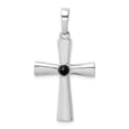 thumbnail image 3 of Sterling Silver Rhodium-plated Onyx Cross Pendant, 3 of 5