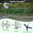 thumbnail image 5 of Pefilos 196" Large Metal Outdoor Rabbit Hutch Run, Weatherproof Roof Chicken Coop, UV Resistant, Backyard Hen House Poultry Habitat Cage, Silver, 5 of 8