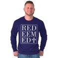thumbnail image 5 of Redeemed Cross Christian Faith Long Sleeve TShirt Men Women Brisco Brands S, 5 of 6